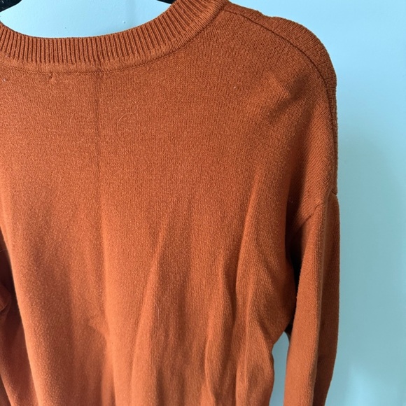 Free Assembly Womens Pullover Top Orange Long Sleeve Crew Neck Knit Size Large - Picture 5 of 5